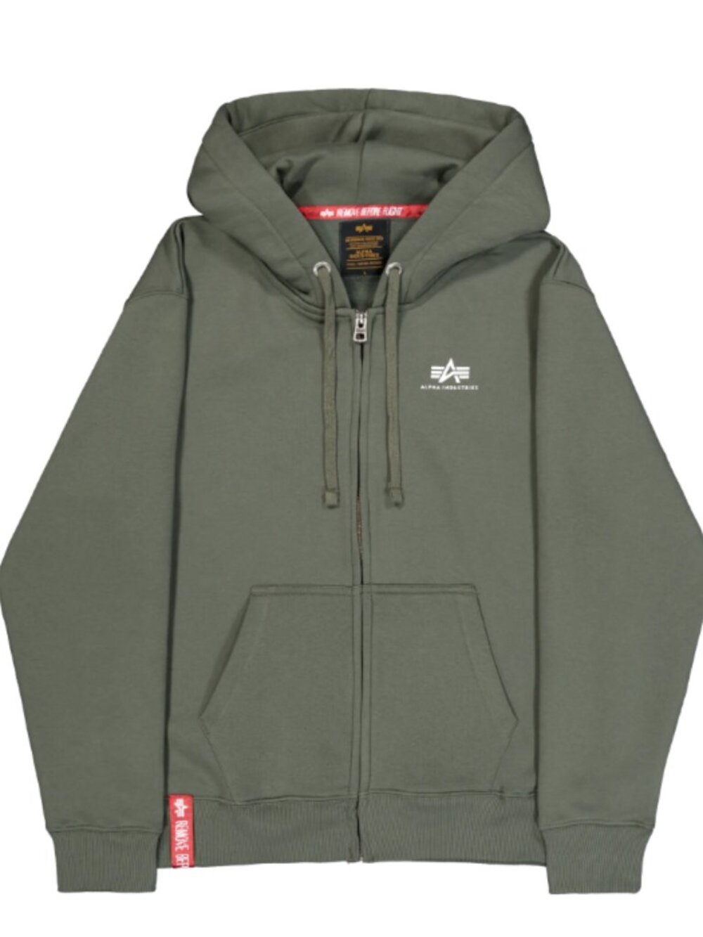 NWT Alpha Industries Basic Zip Hoodie In Olive Green